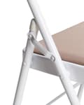 Miniatyrbillede 10 af 11: Klapstole Hvid Beige sæt af 4 Letvægts Foldestole Retro Konferencestole uden Armlæn Fest Stole til Værelse Mødestole Sammenklappelige
