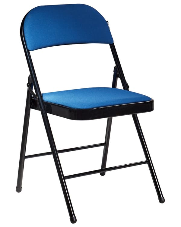 Klapstole Sort Blå sæt af 4 Letvægts Foldestole Retro Konferencestole uden Armlæn Fest Stole til Værelse Mødestole Sammenklappelige