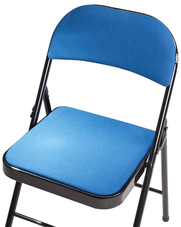 Klapstole Sort Blå sæt af 4 Letvægts Foldestole Retro Konferencestole uden Armlæn Fest Stole til Værelse Mødestole Sammenklappelige