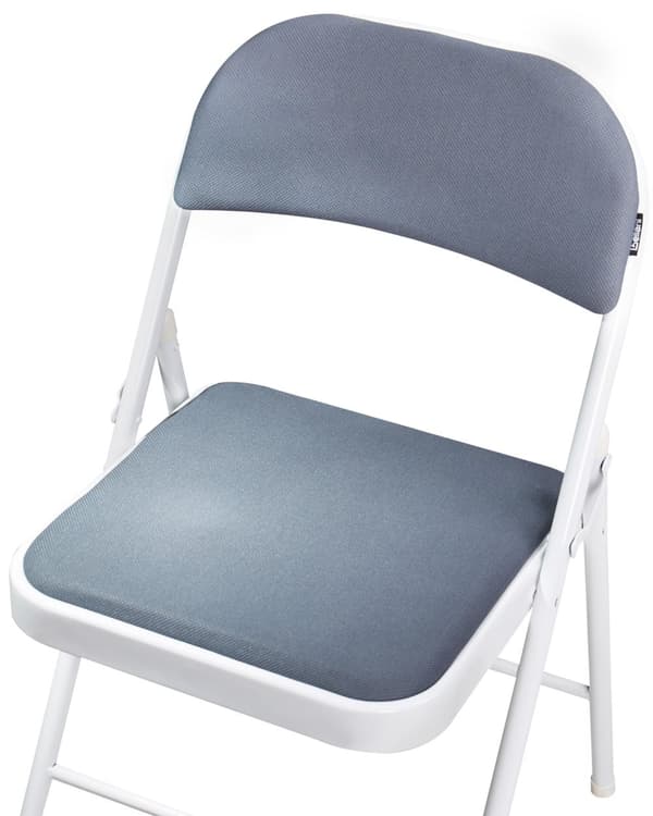 Klapstole Hvid Grå sæt af 4 Letvægts Foldestole Retro Konferencestole uden Armlæn Fest Stole til Værelse Mødestole Sammenklappelige