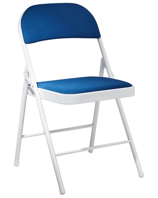 Klapstole Hvid Blå sæt af 4 Letvægts Foldestole Retro Konferencestole uden Armlæn Fest Stole til Værelse Mødestole Sammenklappelige