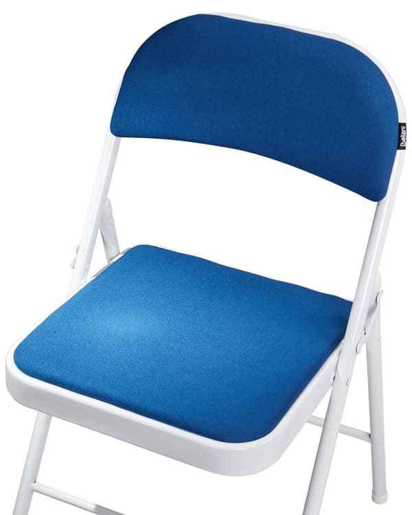 Klapstole Hvid Blå sæt af 4 Letvægts Foldestole Retro Konferencestole uden Armlæn Fest Stole til Værelse Mødestole Sammenklappelige