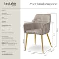Miniatyrbild 6 av 10: Fåtölj Avane, i sammet, stoppad - taupe, Uppsättning om 6
