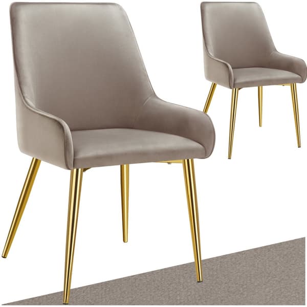 Spisebordsstol Avane, velour, bæreevne 120 kg - taupe,Sæt med 2 stk.