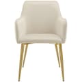 Miniatyrbillede 4 af 11: Stol Avane, velour, polstret - beige,Sæt med 6 stk.