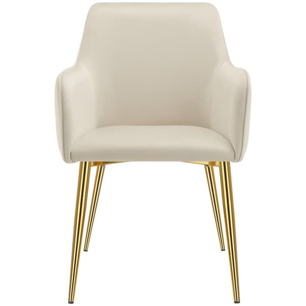 Stol Avane, velour, polstret - beige,Sæt med 6 stk.
