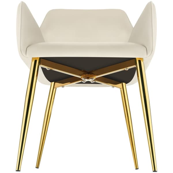 Stol Avane, velour, polstret - beige,Sæt med 6 stk.