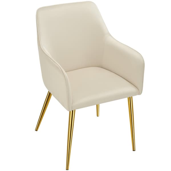 Stol Avane, velour, polstret - beige,Sæt med 6 stk.