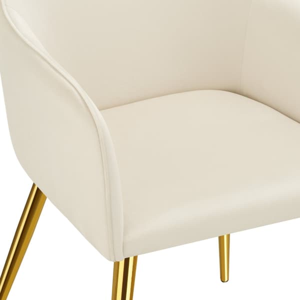 Stol Avane, velour, polstret - beige,Sæt med 6 stk.