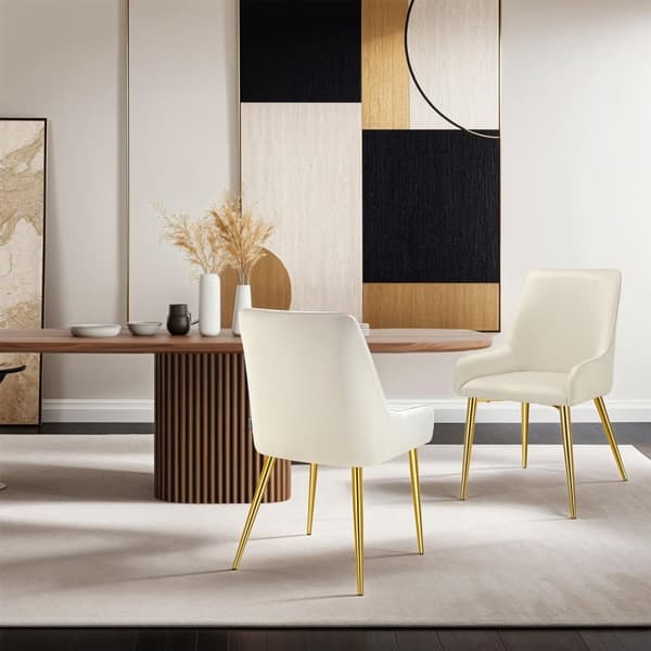 Spisebordsstol Avane, velour, bæreevne 120 kg - beige,Sæt med 2 stk.