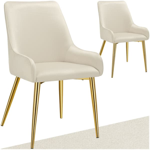 Spisebordsstol Avane, velour, bæreevne 120 kg - beige,Sæt med 2 stk.