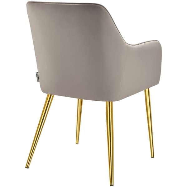 Stol Avane, velour, polstret - taupe,Sæt med 4 stk.