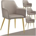Miniatyrbillede 1 af 11: Stol Avane, velour, polstret - taupe,Sæt med 4 stk.