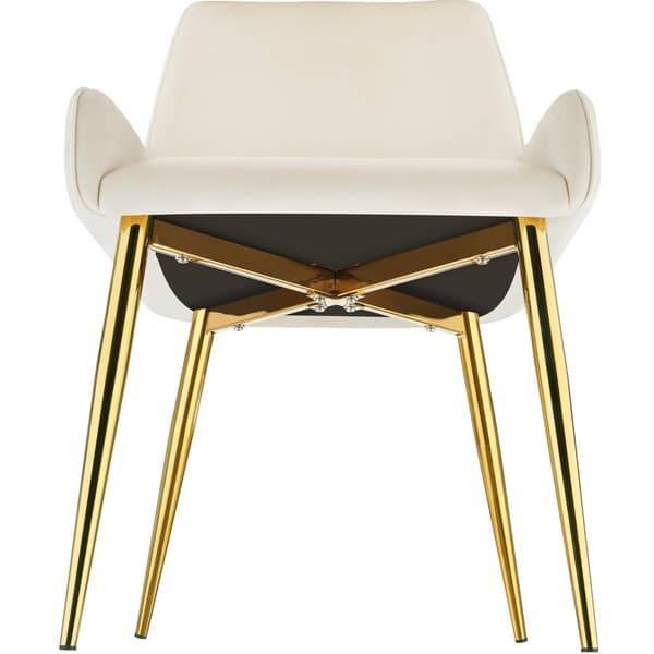 Spisebordsstol Avane, velour, bæreevne 120 kg - beige,Sæt med 4 stk.