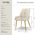 Miniatyrbild 6 av 10: Stoppad stol Avane, i sammet - beige, Uppsättning om 4