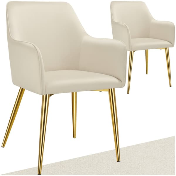 Fåtölj Avane, i sammet, stoppad - beige, Uppsättning av 2
