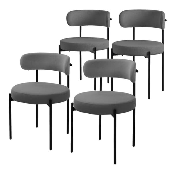Ruokailutuoli 4 kpl nallekangas selkänojalla harmaa Keittiötuoli ML-Design