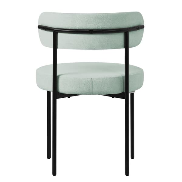 Matstol set om 2 med teddy tyg med ryggstöd grön Köksstol ML-Design