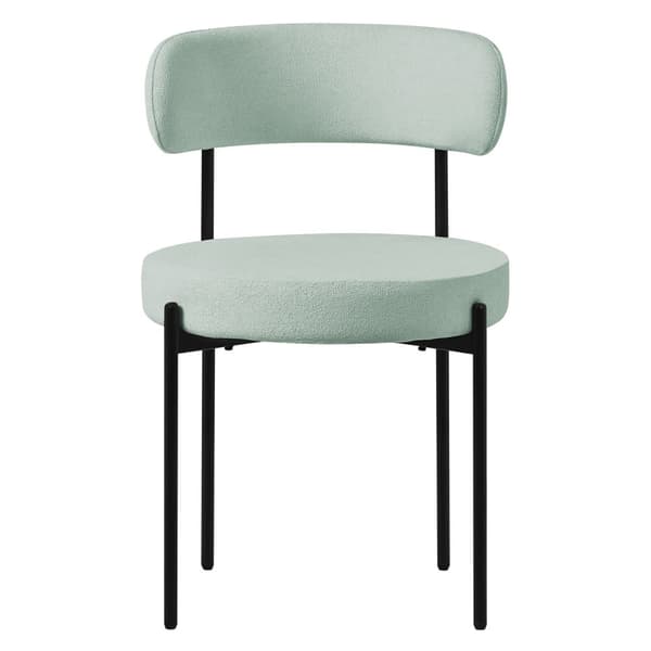 Matstol set om 2 med teddy tyg med ryggstöd grön Köksstol ML-Design