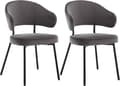 Miniatyrbillede 1 af 8: Rootz spisestuestol - Køkkenstol - Fløjlssæde - Metalstel - 54cm x 83,5cm 52cm - Ergonomisk ryglæn - Stilfulde armlæn - 120 kg Kapacitet