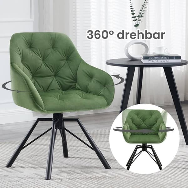 Rootz matstol - köksstol - vridbar fåtölj - bekväma sittplatser - 57,5 ​​cm x 82,5 cm x 53 cm