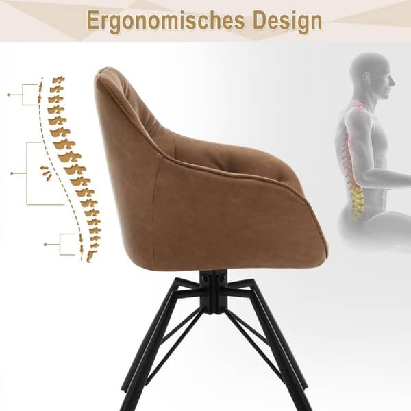 Rootz matstol - köksstol - vridbar fåtölj - bekväma sittplatser - 57,5 cm x 82,5 cm x 53 cm