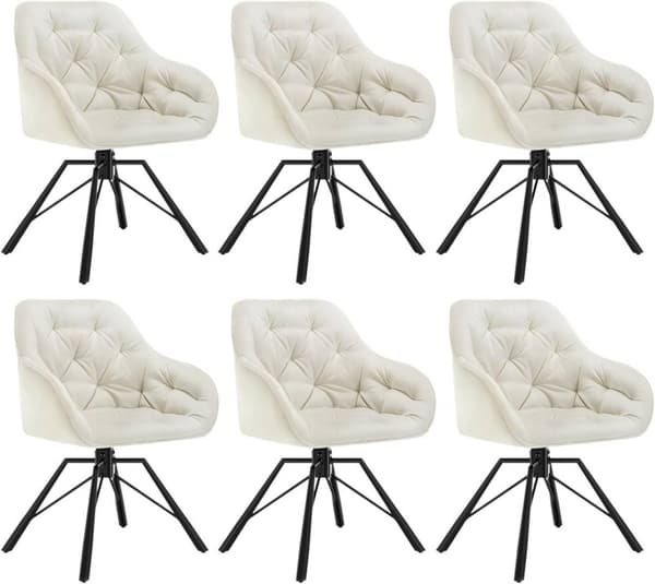 Rootz-ruokailutuoli - Keittiötuoli - Kääntötuoli - Ergonominen muotoilu - 57,5 ​​cm x 82,5 cm x 53 cm - Velvet/metalli - Kantavuus 150 kg