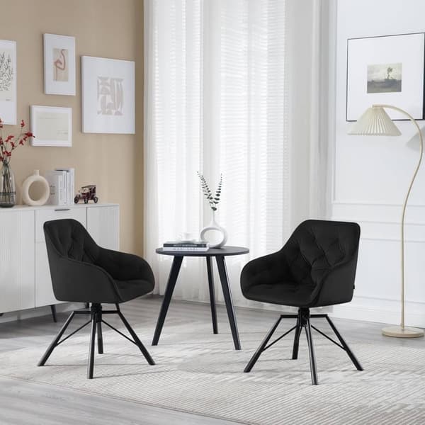 Rootz spisestuestol - Køkkenstol - Drejelig lænestol - Elegant design - 57,5 ​​cm x 82,5 cm x 53 cm - Fløjl og metal - 150 kg Kapacitet