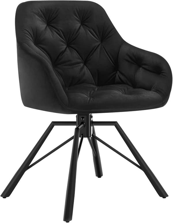 Rootz-ruokailutuoli - Keittiötuoli - Kääntyvä nojatuoli - Tyylikäs muotoilu - 57,5 ​​cm x 82,5 cm x 53 cm - Velvet & Metal - Kantavuus 150 kg