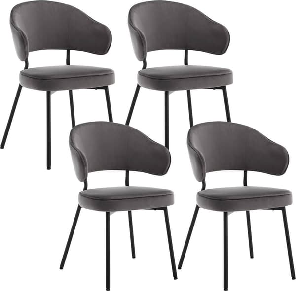 Rootz-ruokailutuoli - Keittiön tuoli - Samettituoli - Vaahtomuovipehmustettu - Ergonominen muotoilu - 54 cm x 83,5 cm x 52 cm
