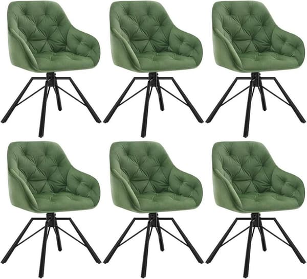 Rootz Spisestuestol - Drejestol - Fløjlsstof - Ergonomisk design - 57,5 ​​cm x 82,5 cm x 53 cm