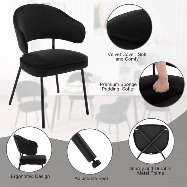 Rootz-ruokailutuoli - Velvet-ruokailutuoli - Pehmustettu tuoli - Ergonominen selkänoja - 54 cm x 83,5 cm x 52 cm, 1 pari