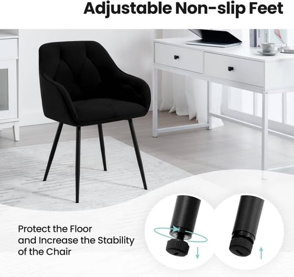 Rootz spisestuestol - Velvet Chair 2 sæt - Komfortable siddepladser - 56 cm x 83,5 cm x 53 cm - Ergonomisk design - Alsidig brug
