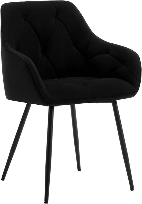 Rootz Matstol - Sammetsstol - Vadderad sits - Ergonomisk design - 56 cm x 83,5 cm x 53 cm - Modern stil - Stabila metallben