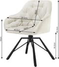 Miniatyrbild 3 av 9: Rootz Matstol - Snurrstol - Köksstol - Ergonomisk design - 57,5 ​​cm x 82,5 cm x 53 cm - Sammet, Skum, Metall - Kräm, Grön, Grå, Svart, Turkos