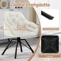 Miniatyrbild 7 av 9: Rootz Matstol - Snurrstol - Köksstol - Ergonomisk design - 57,5 ​​cm x 82,5 cm x 53 cm - Sammet, Skum, Metall - Kräm, Grön, Grå, Svart, Turkos