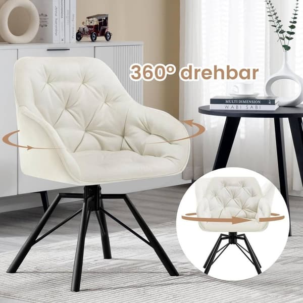 Rootz Matstol - Snurrstol - Köksstol - Ergonomisk design - 57,5 ​​cm x 82,5 cm x 53 cm - Sammet, Skum, Metall - Kräm, Grön, Grå, Svart, Turkos