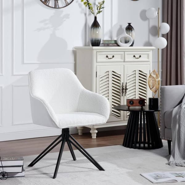 Rootz Spisestuestol - Drejelige sæder - Blødt Boucle stof - Fløjlstræk - Ergonomisk design - 58cm x 82cm x 53,5cm