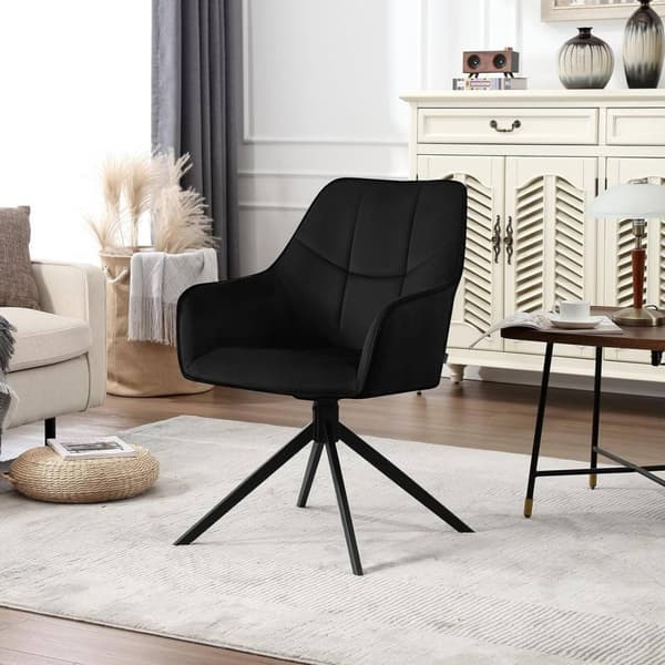 Rootz spisestuestol - Drejestol - Polstret stol - Fløjlsbetræk - 58cm x 86cm x 63,5cm - Ergonomisk design - Sæt med 4