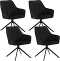 Miniatyrbillede 1 af 9: Rootz spisestuestol - Drejestol - Polstret stol - Fløjlsbetræk - 58cm x 86cm x 63,5cm - Ergonomisk design - Sæt med 4