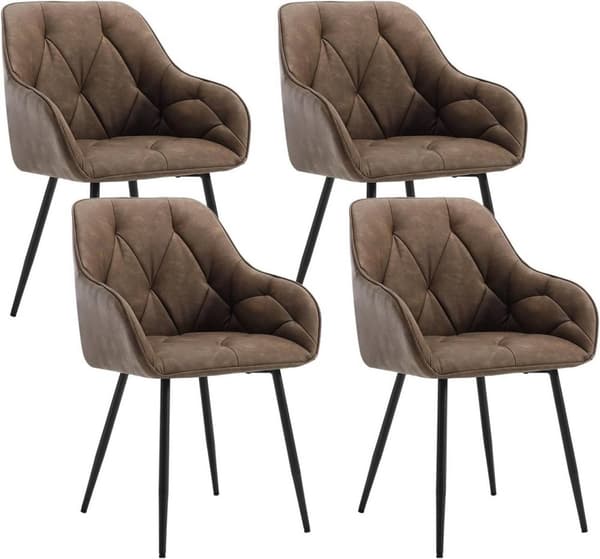 Rootz spisestuestol - Vintage stol i imiteret læder - Komfortabelt sæde - Ergonomisk design - 56 cm x 83,5 cm x 53 cm