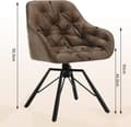 Miniatyrbild 3 av 9: Rootz matstol - Vridbar köksstol - Roterande fåtölj - konstläder - Ergonomisk design - 57,5 ​​cm x 82,5 cm x 53 cm