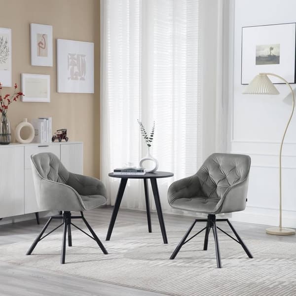 Rootz spisestuestol - Velvet drejestol - 360° drejelig - Ergonomisk design - 57,5 ​​cm x 82,5 cm x 53 cm - Creme/Mørkegrøn/Mørkegrå/Sort/Turkis