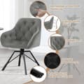 Miniatyrbillede 5 af 9: Rootz spisestuestol - Velvet drejestol - 360° drejelig - Ergonomisk design - 57,5 ​​cm x 82,5 cm x 53 cm - Creme/Mørkegrøn/Mørkegrå/Sort/Turkis
