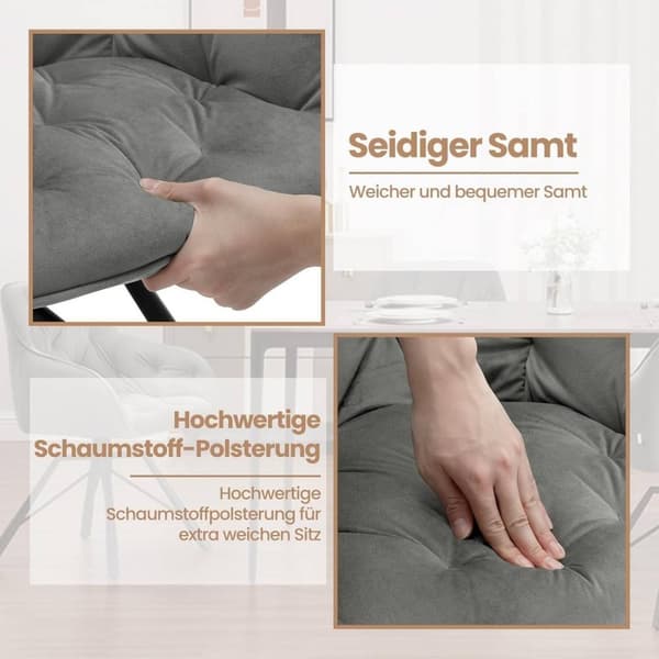 Rootz spisestuestol - Velvet drejestol - 360° drejelig - Ergonomisk design - 57,5 ​​cm x 82,5 cm x 53 cm - Creme/Mørkegrøn/Mørkegrå/Sort/Turkis