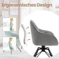 Miniatyrbillede 9 af 9: Rootz spisestuestol - Velvet drejestol - 360° drejelig - Ergonomisk design - 57,5 ​​cm x 82,5 cm x 53 cm - Creme/Mørkegrøn/Mørkegrå/Sort/Turkis