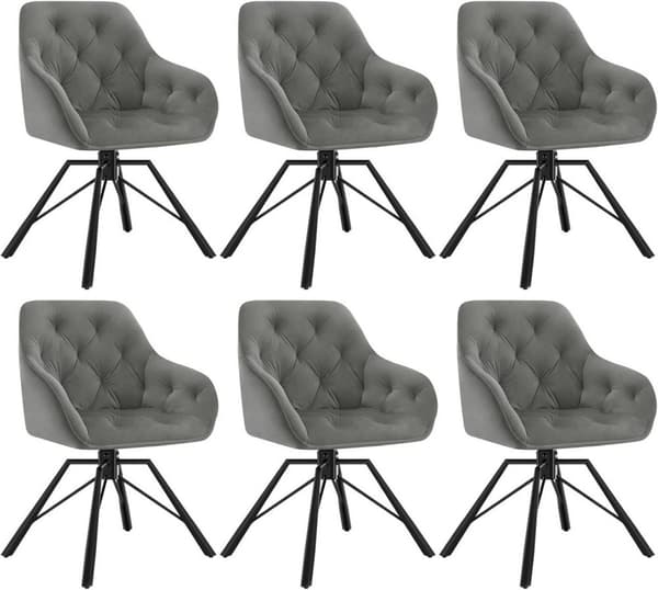 Rootz matstol - Velvet Swivel Chair - 360° vridbar - Ergonomisk design - 57,5 ​​cm x 82,5 cm x 53 cm - Creme/Mörkgrön/Mörkgrå/Svart/Turkos