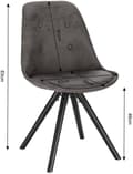Miniatyrbillede 3 af 9: Rootz Spisestuestol - Polstret Stol - Træben - Ergonomisk design - 85cm x 44,5cm x 83cm
