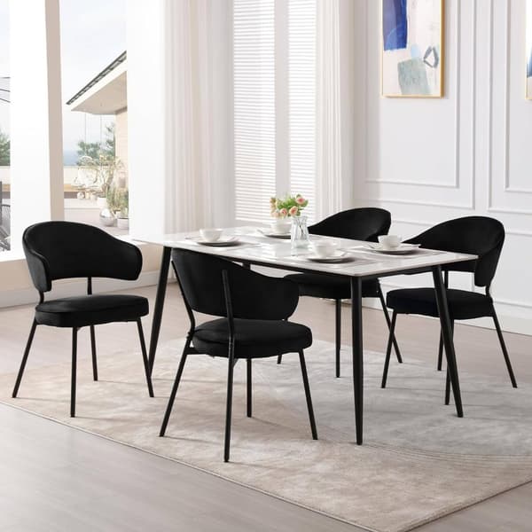 Rootz spisestuestol - Fløjlssæde - Metalstel - Ergonomisk design - 54 cm x 83,5 cm x 52 cm - Moderne stil - Komfortabel - Robust