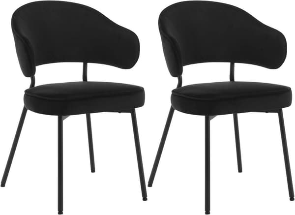 Rootz spisestuestol - Fløjlssæde - Moderne køkkenstol - Højdensitetsskum - Ergonomisk ryglæn - Stabile metalben - 54 cm x 83,5 cm x 52 cm